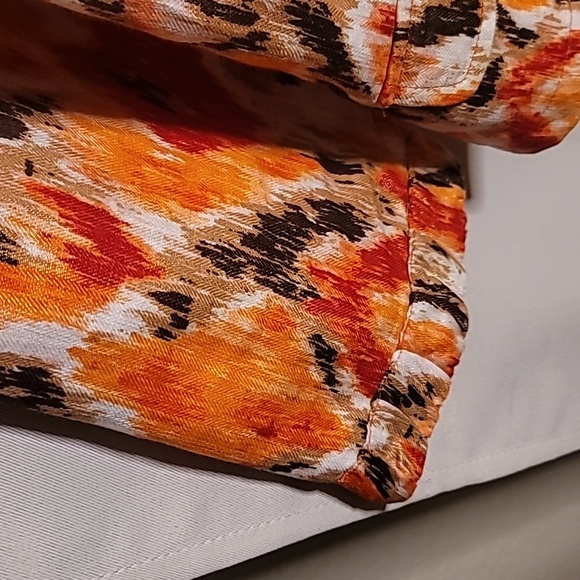 PECK & PECK Autumn  Blazer Jacket SZ M 3/4 Sleeve Fall Orange - Picture 4 of 4